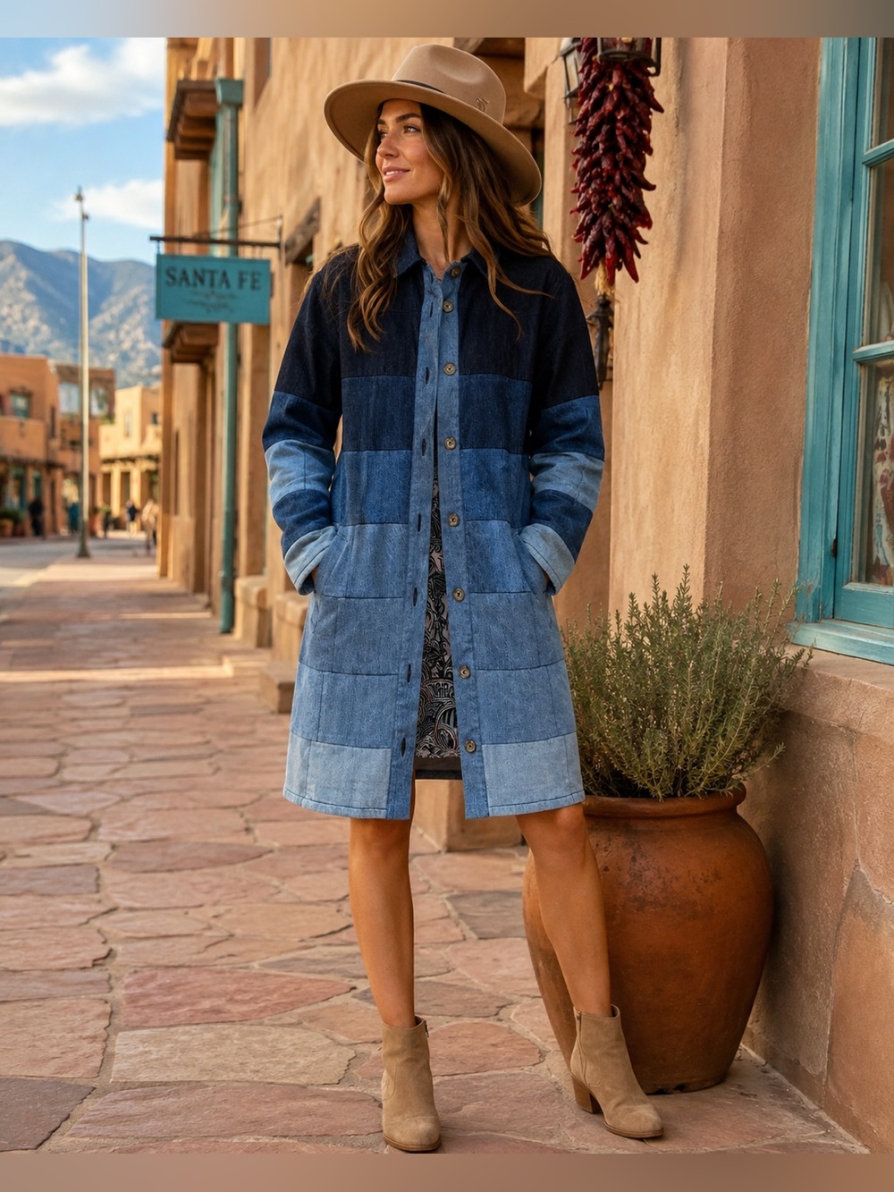 Cleobella Indigo Shades 100% Cotton Denim Long Jacket Small NWT